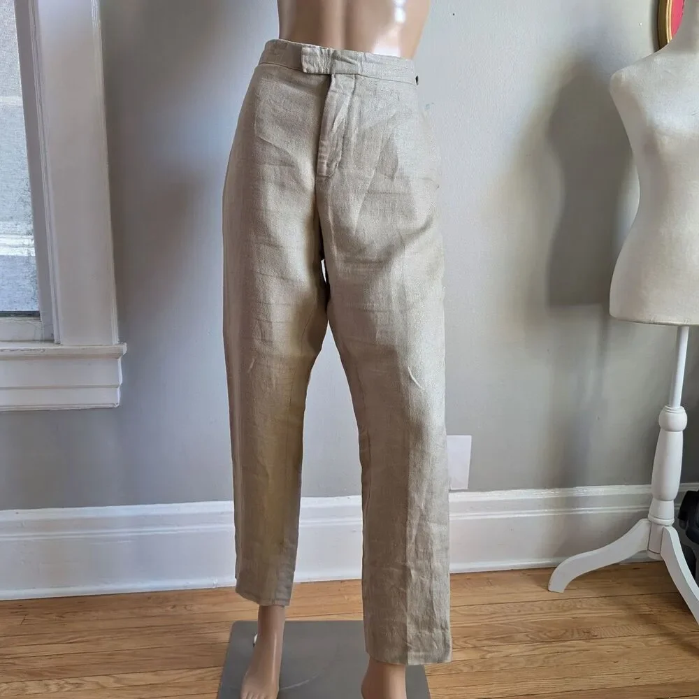 Banana Republic Trousers Cream Irish Linen Trousers Baird McNutt Size 32S